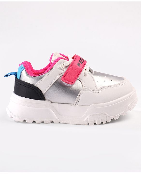 Cute Walk by Babyhug Velcro Closure Sneakers with Fashion Text Print - Black