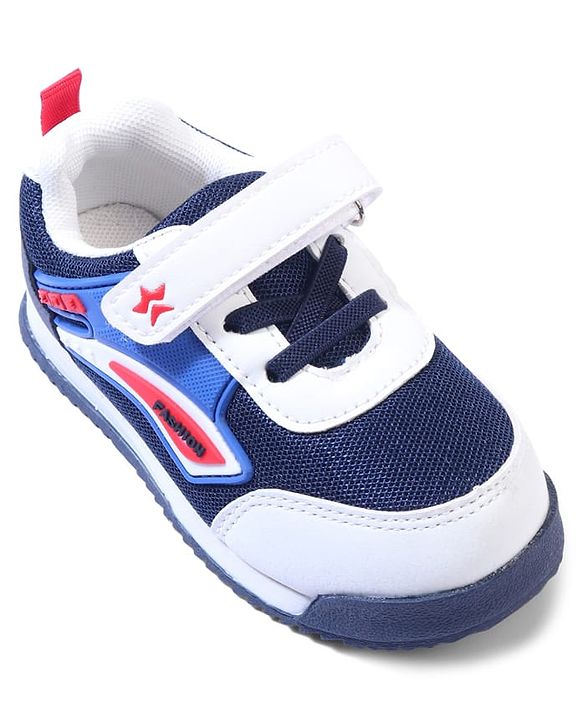 Cute Walk by Babyhug Velcro Closure Sneakers with Fashion Print - Navy Blue