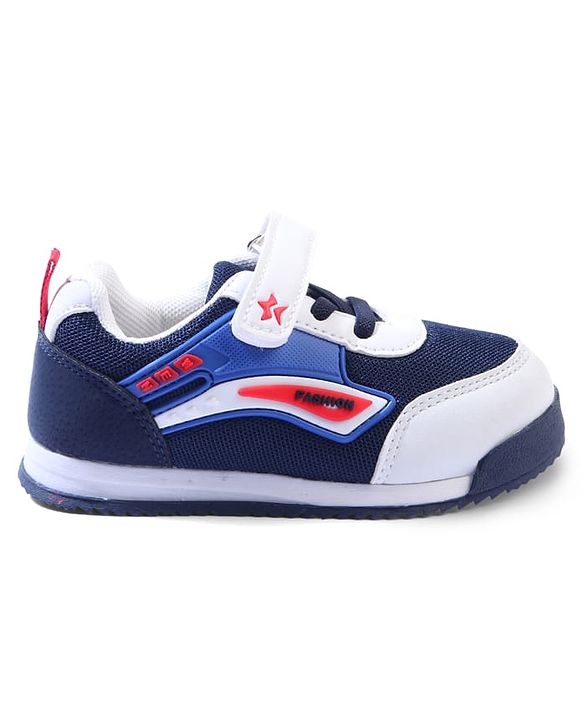 Cute Walk by Babyhug Velcro Closure Sneakers with Fashion Print - Navy Blue