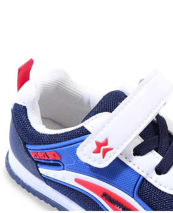 Cute Walk by Babyhug Velcro Closure Sneakers with Fashion Print - Navy Blue