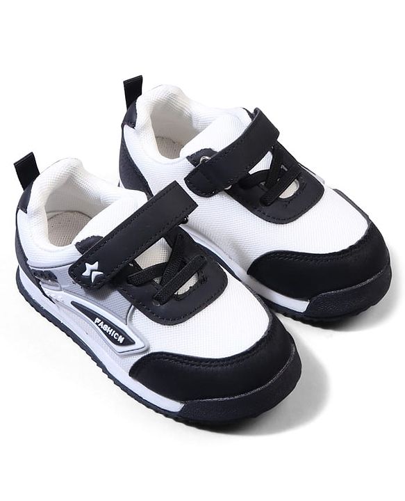 Cute Walk by Babyhug Velcro Closure Sneakers with Fashion Print - Navy Blue