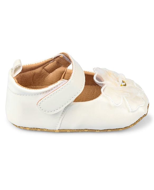 Cute Walk by Babyhug Velcro Closure Booties With Floral Applique - Pink