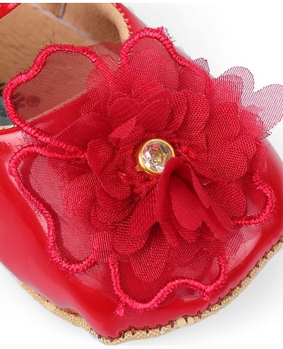 Cute Walk by Babyhug Velcro Closure Booties With Floral Applique - Pink