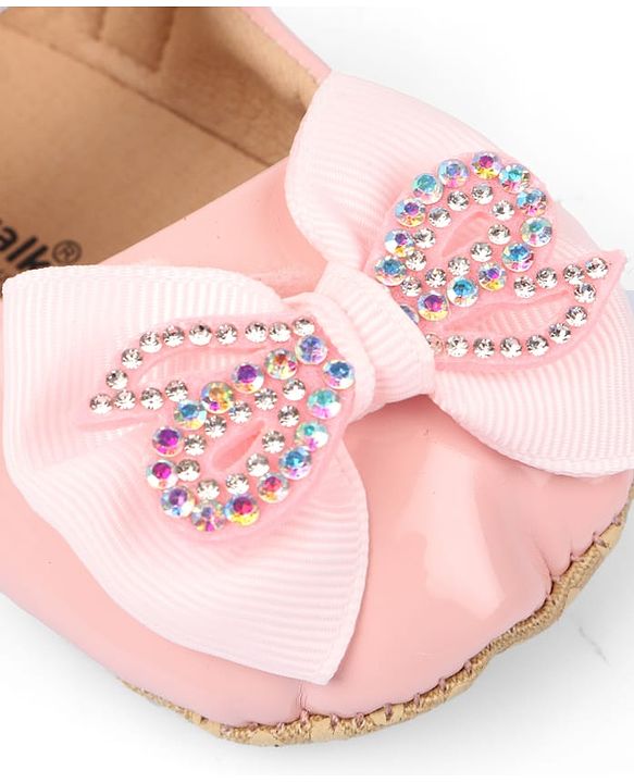 Cute Walk by Babyhug Velcro Closure Booties With Bow Applique - Pink