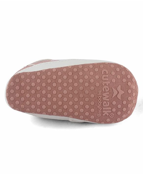 Cute Walk by Babyhug Velcro Closure Solid Booties - Pink