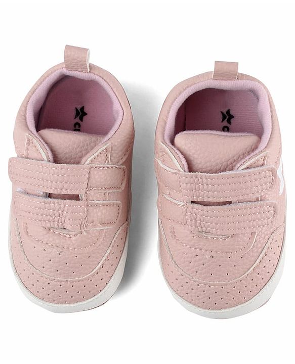 Cute Walk by Babyhug Velcro Closure Solid Booties - Pink