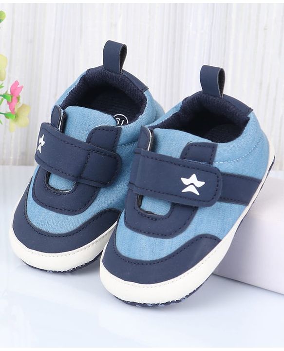 Cute Walk by Babyhug Velcro Closure Solid Booties - Blue