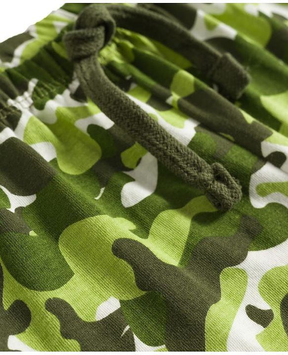Babyhug Single Jersey Knit Full Length Lounge Pant with Camouflage - Green
