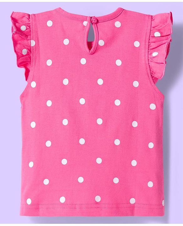 Babyhug Cotton Knit Frill Sleeves T-Shirts With Ice Cream & Polka Dot Print Pack of 3 - Blue Pink & White