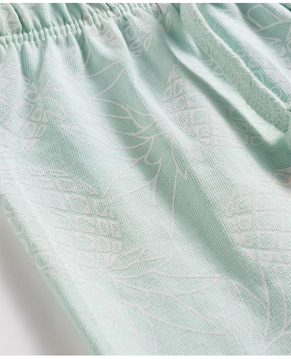 Babyhug Single Jersey Knit Full Length  Pineapple Printed Lounge Pant - Light Blue
