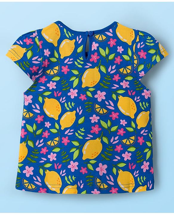 Babyhug Half Cap Sleeves T-Shirts with Tropical Theme & Polka Dot Print Pack of 3 - White Navy Blue & Pink