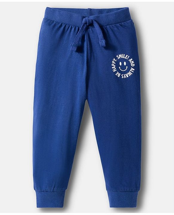 Babyhug Single Jersey Cotton Knit Full Length Text Printed Lounge Pants Pack Of 3 - Multicolour