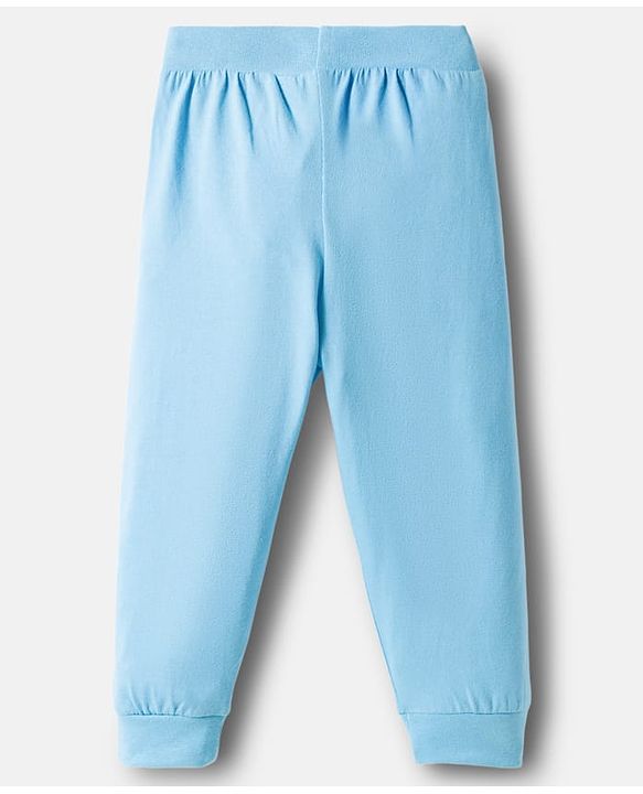 Babyhug Single Jersey Cotton Knit Full Length Text Printed Lounge Pants Pack Of 3 - Multicolour