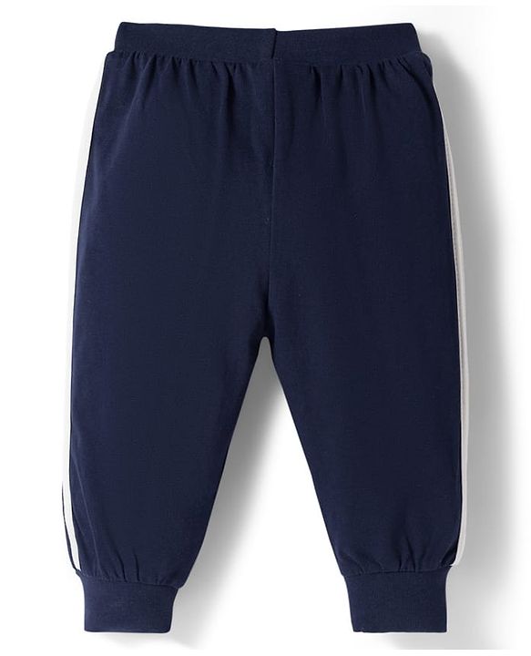 Babyhug Single Jersey Knit Full Length Lounge Pants with Sport Print & Tape Detailing Pack of 3 - Multicolor