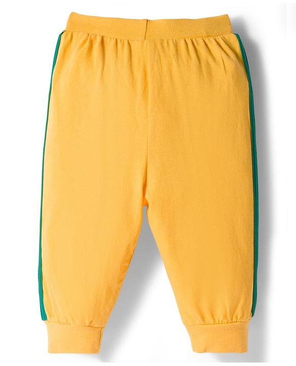 Babyhug Single Jersey Knit Full Length Lounge Pants with Sport Print & Tape Detailing Pack of 3 - Multicolor