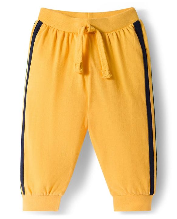 Babyhug Single Jersey Knit Full Length Lounge Pants with Sport Print & Tape Detailing Pack of 3 - Multicolor