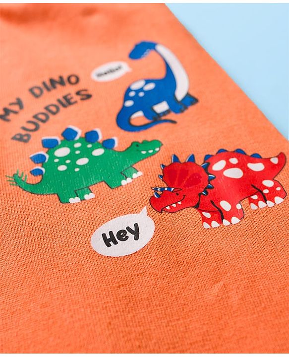 Babyhug Single Jersey Knit Full Length Lounge Pants With Dino Print Pack of 5 - Multicolor
