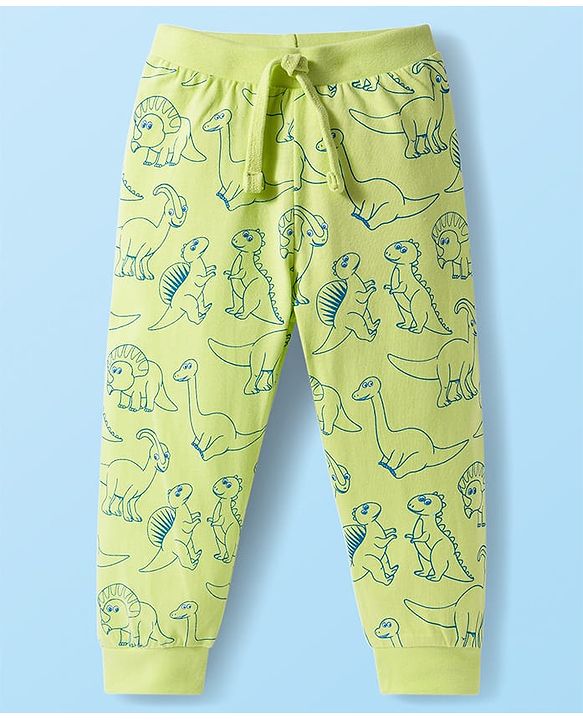 Babyhug Single Jersey Knit Full Length Lounge Pants With Dino Print Pack of 5 - Multicolor