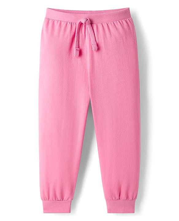 Babyhug Single Jersey Knit Full Length Solid Color Lounge Pants Pack of 5 -Multicolor