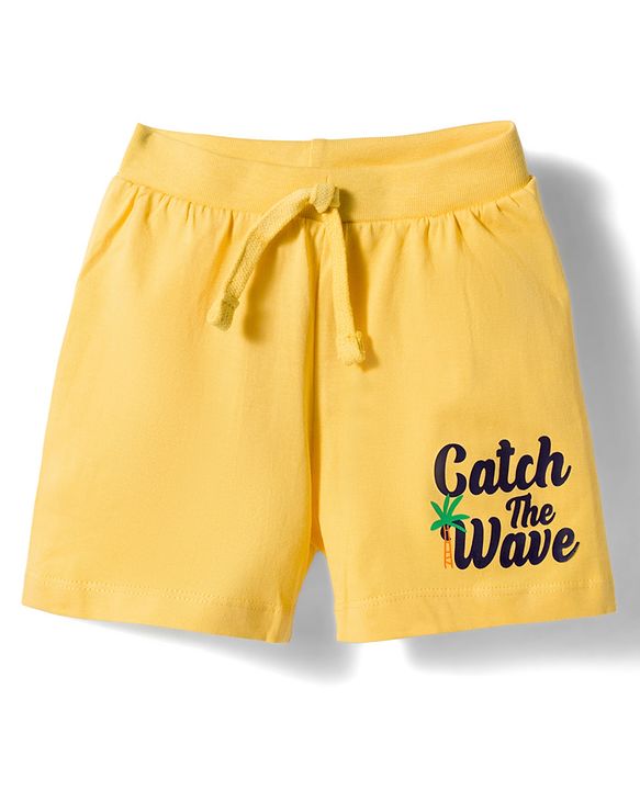 Babyhug Single Jersey Knit Mid Thigh Length Striped Shorts with Beach Theme Print Pack of 3 - Multicolor