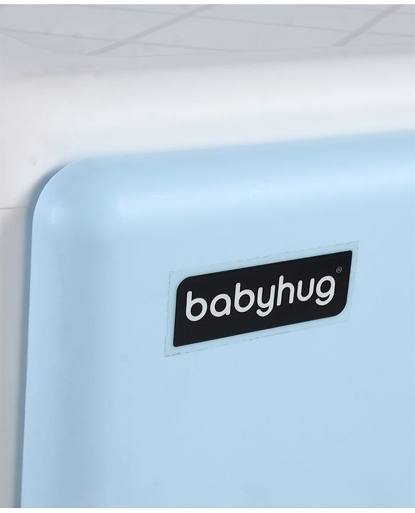 Babyhug 4-Layer Kids Storage Cabinet Teddy Face Knobs High-Density Plastic Spacious Drawers Sturdy Anti-Slip Base| Easy Assembly Multi-utility Toy, Book & Clothes Organizer Child Safe  Blue