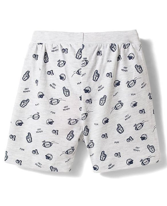 Babyhug Single Jersey Knit Mid Thigh Striped & Sports Theme Printed Shorts Pack Of 3 - Multicolour