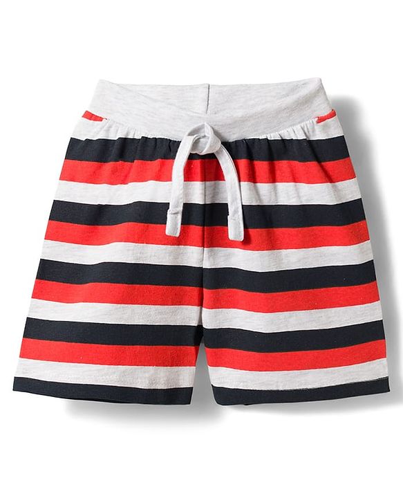 Babyhug Single Jersey Knit Mid Thigh Striped & Sports Theme Printed Shorts Pack Of 3 - Multicolour