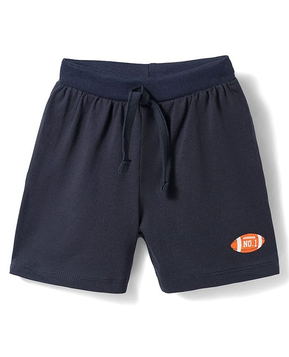 Babyhug Single Jersey Knit Mid Thigh Striped & Sports Theme Printed Shorts Pack Of 3 - Multicolour