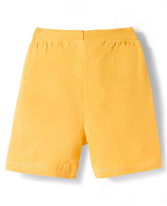 Babyhug Single Jersey Knit Mid Thigh Length Striped Shark & Crocodile Printed Shorts Pack of 3 - Yellow Navy Blue & Red