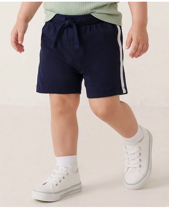Babyhug 100% Cotton Single Jersey Knit Mid Thigh Length Striped Shorts with Basketball Print Pack of 3 - Multicolor