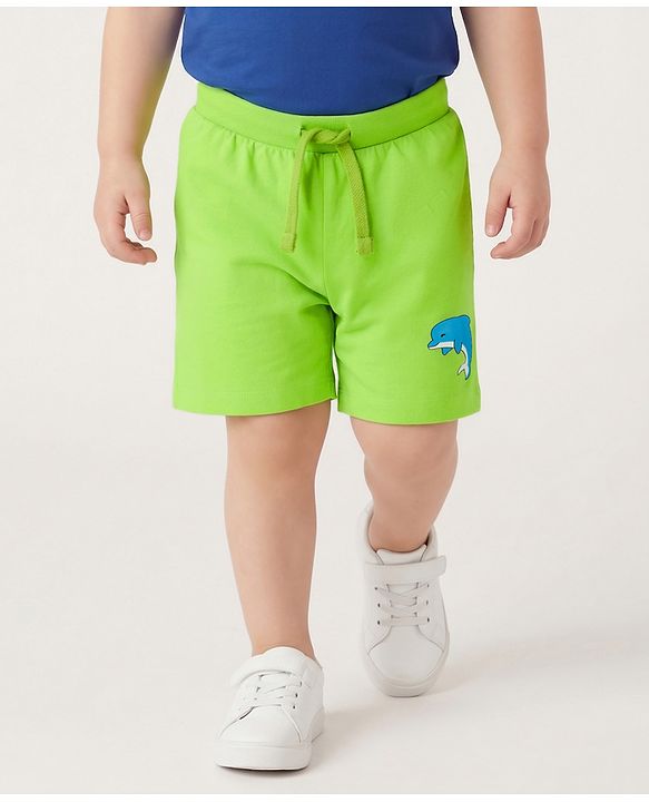 Babyhug Single Jersey Knit Mid Thigh Sea Life Printed & Striped  Shorts Pack Of 3 - Multicolour