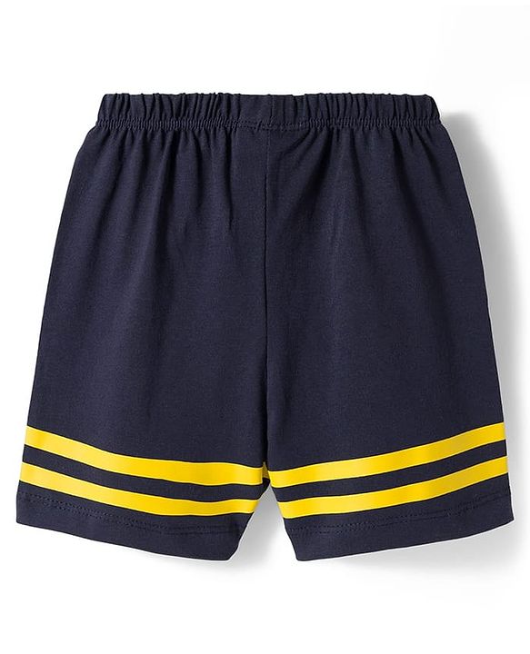 Babyhug Single Jersey Knit Camouflage Printed Mid Thigh Length Shorts Pack Of 3 - Yellow Blue & Navy Blue