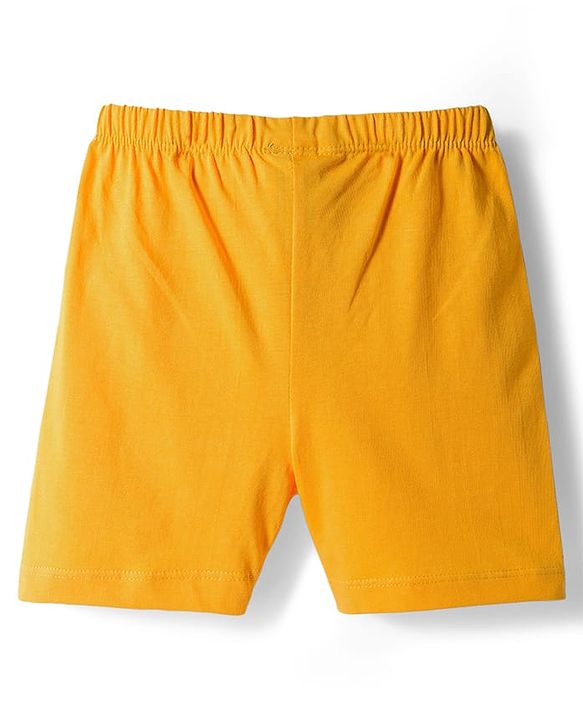 Babyhug Single Jersey Knit Camouflage Printed Mid Thigh Length Shorts Pack Of 3 - Yellow Blue & Navy Blue