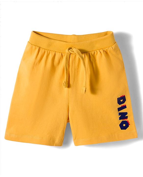 Babyhug Single Jersey Knit Mid Thigh Dino Printed & Striped Shorts Pack Of 3 - Multicolour