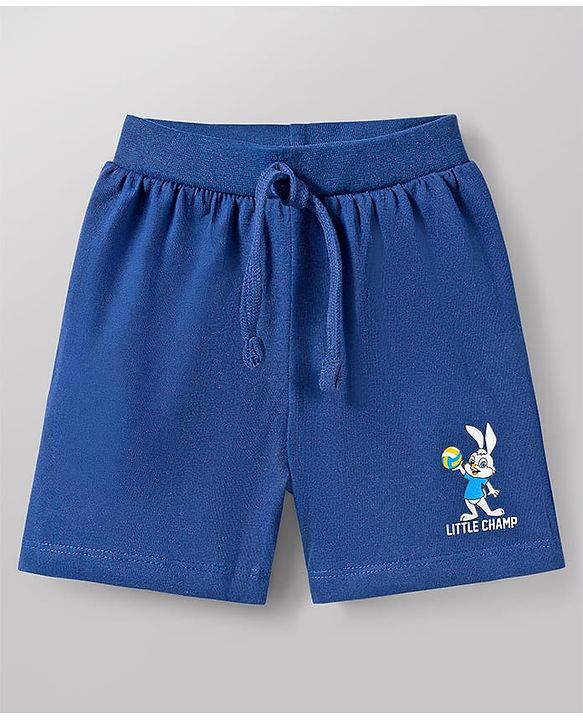 Babyhug Single Jersey Knit Mid Thigh Length Striped Bunny & Ball Printed Shorts Pack of 3 - Yellow Blue & White