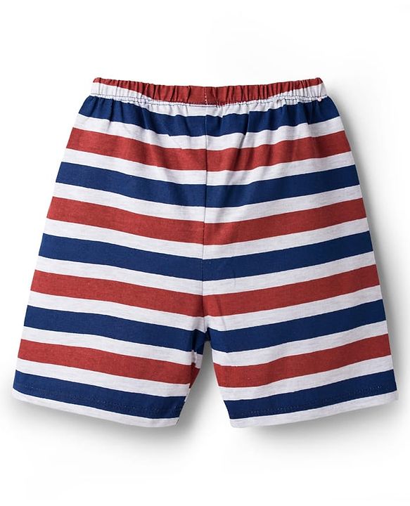 Babyhug Single Jersey Knit Mid Thigh Striped & Animal Printed Shorts Pack of 3 - Multicolor