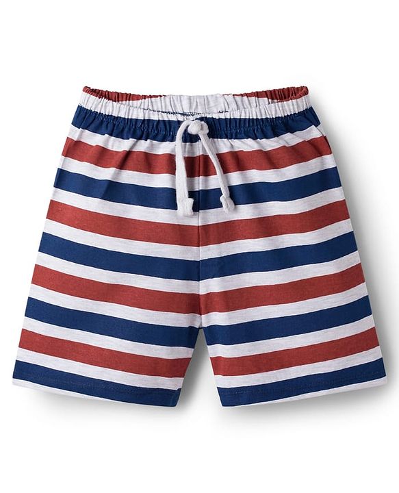 Babyhug Single Jersey Knit Mid Thigh Striped & Animal Printed Shorts Pack of 3 - Multicolor