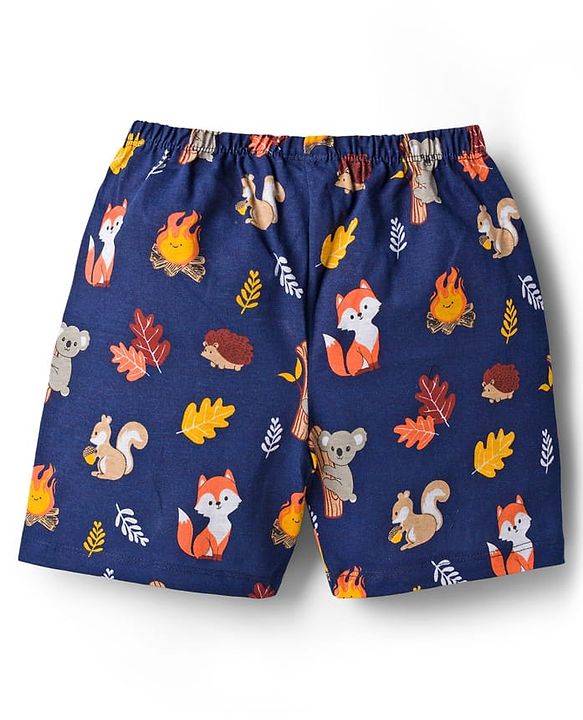 Babyhug Single Jersey Knit Mid Thigh Striped & Animal Printed Shorts Pack of 3 - Multicolor