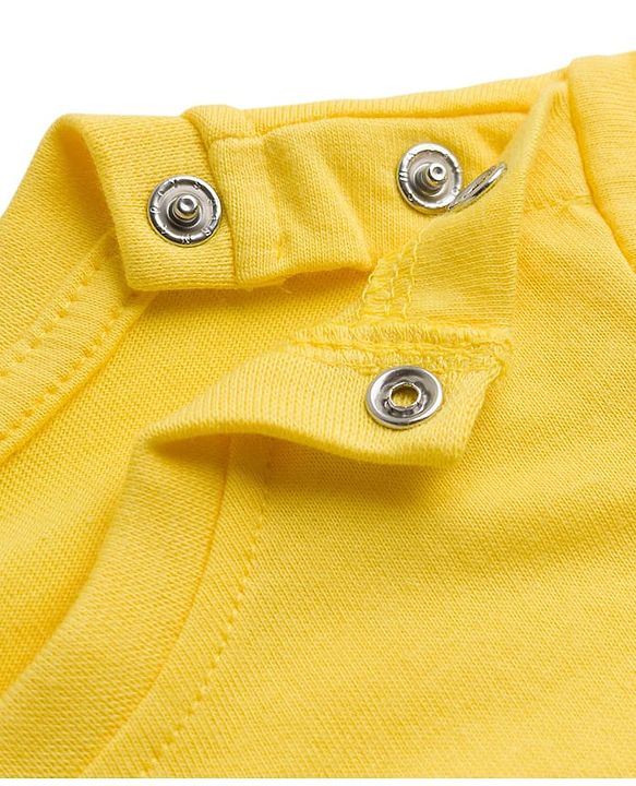 Babyhug Cotton Knit Full Sleeves T-Shirt Style & Lounge Pant Night Suit With Dino Print - Yellow
