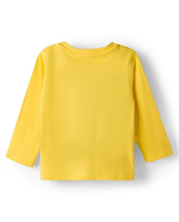Babyhug Cotton Knit Full Sleeves T-Shirt Style & Lounge Pant Night Suit With Dino Print - Yellow