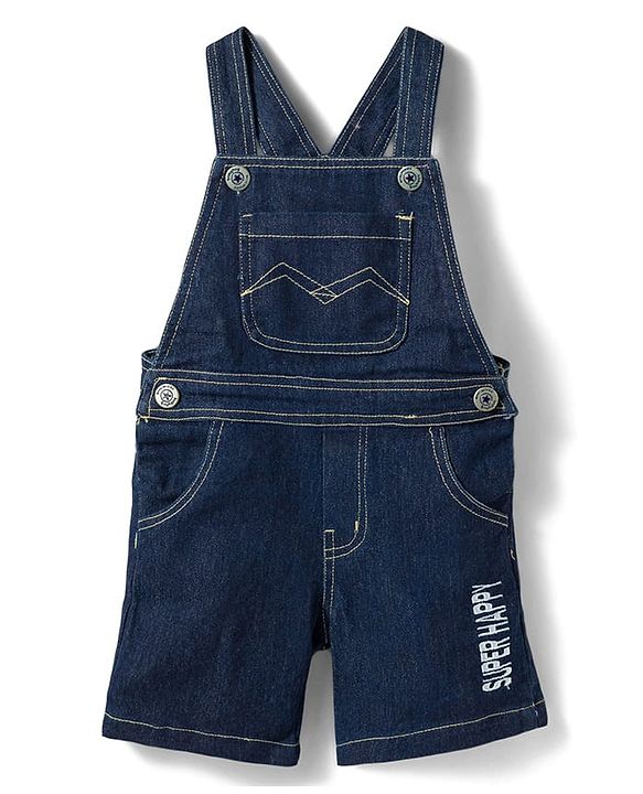 Babyhug Single Jersey Knit Half Sleeves Abstract Printed Tee & Dungaree Set - Multicolour