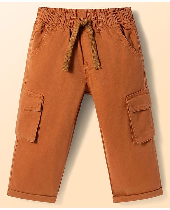 Babyhug Denim Woven Full Sleeves Shirt & Trouser Set With Printed Inner Tee - Blue & Brown