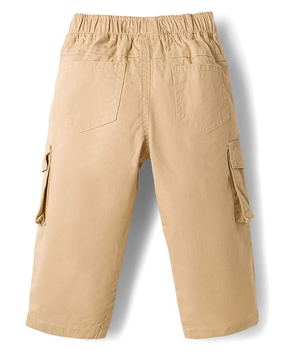 Babyhug Woven Full Sleeves Denim Shirt & Trouser Set With NY Embroidery - Blue & Beige