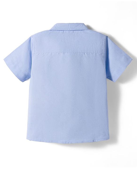 Babyhug Cotton Knit Half Sleeves & Shorts Set With Tiger Printed Tank T-Shirt - Blue & Red