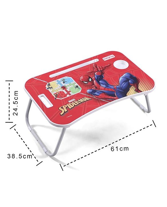 Babyhug Disney Spiderman Theme Multi Purpose Desktop Table| Table with Ludo| Durable, Non-Slip & Space Saving| Compact Fold| Perfect For Gifting| BIS Certified