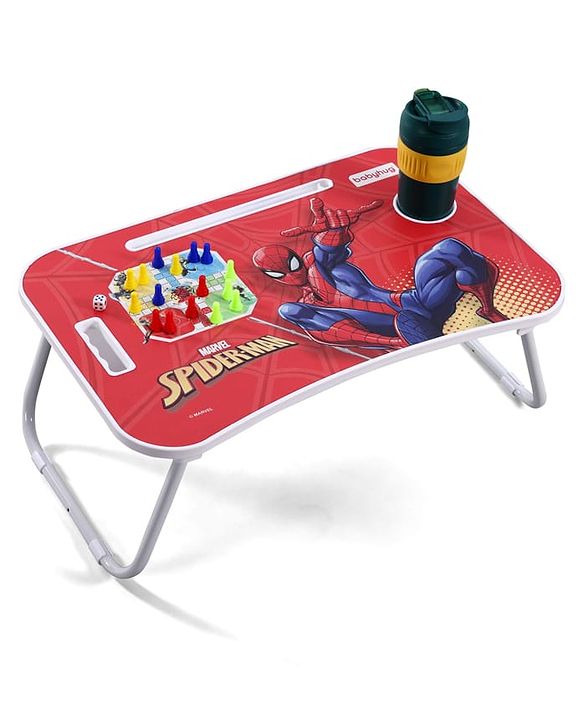 Babyhug Disney Spiderman Theme Multi Purpose Desktop Table| Table with Ludo| Durable, Non-Slip & Space Saving| Compact Fold| Perfect For Gifting| BIS Certified