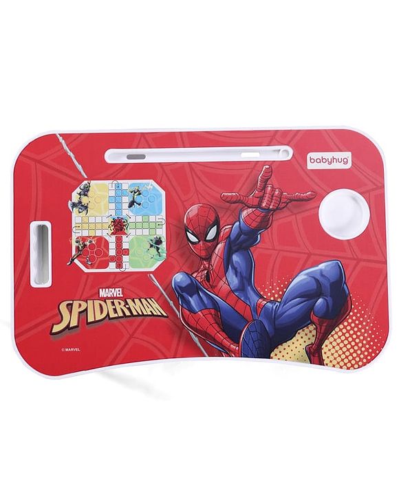 Babyhug Disney Spiderman Theme Multi Purpose Desktop Table| Table with Ludo| Durable, Non-Slip & Space Saving| Compact Fold| Perfect For Gifting| BIS Certified