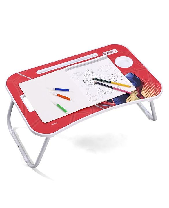 Babyhug Disney Spiderman Theme Multi Purpose Desktop Table| Table with Ludo| Durable, Non-Slip & Space Saving| Compact Fold| Perfect For Gifting| BIS Certified