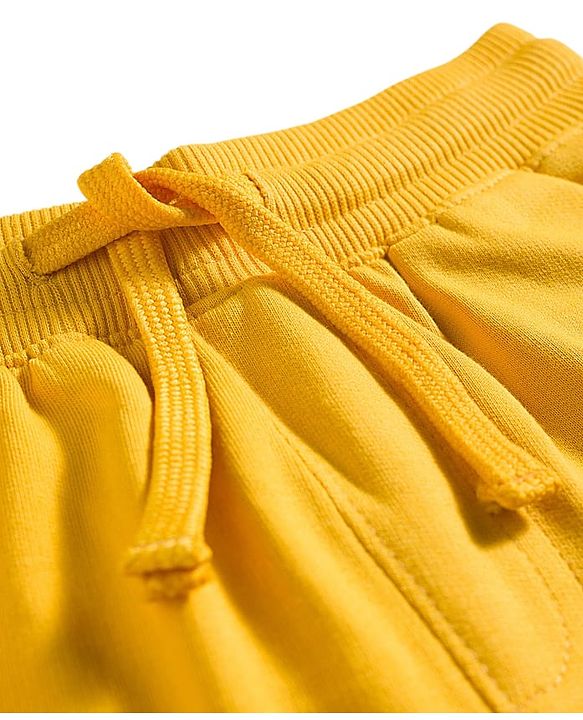 Pine Kids Knit Full Length Lounge Pant with Text Print - Yellow