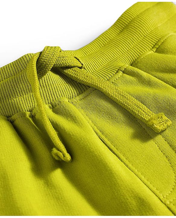 Pine Kids Knit Full Length Lounge Pant with Text Print - Olive Green